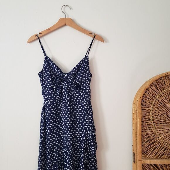 City Studio Tie Front Asymmetrical Blue Floral Dress - Picture 2 of 8